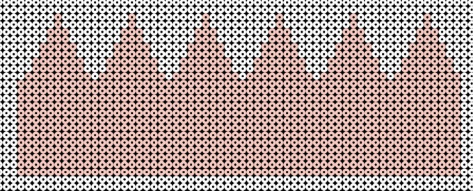 Dette mønster bruges hvis du vil stryge siderne sammen. Hvis du blot vil kunne flætte siderne sammen, skal du bruge 'Mønster2'.