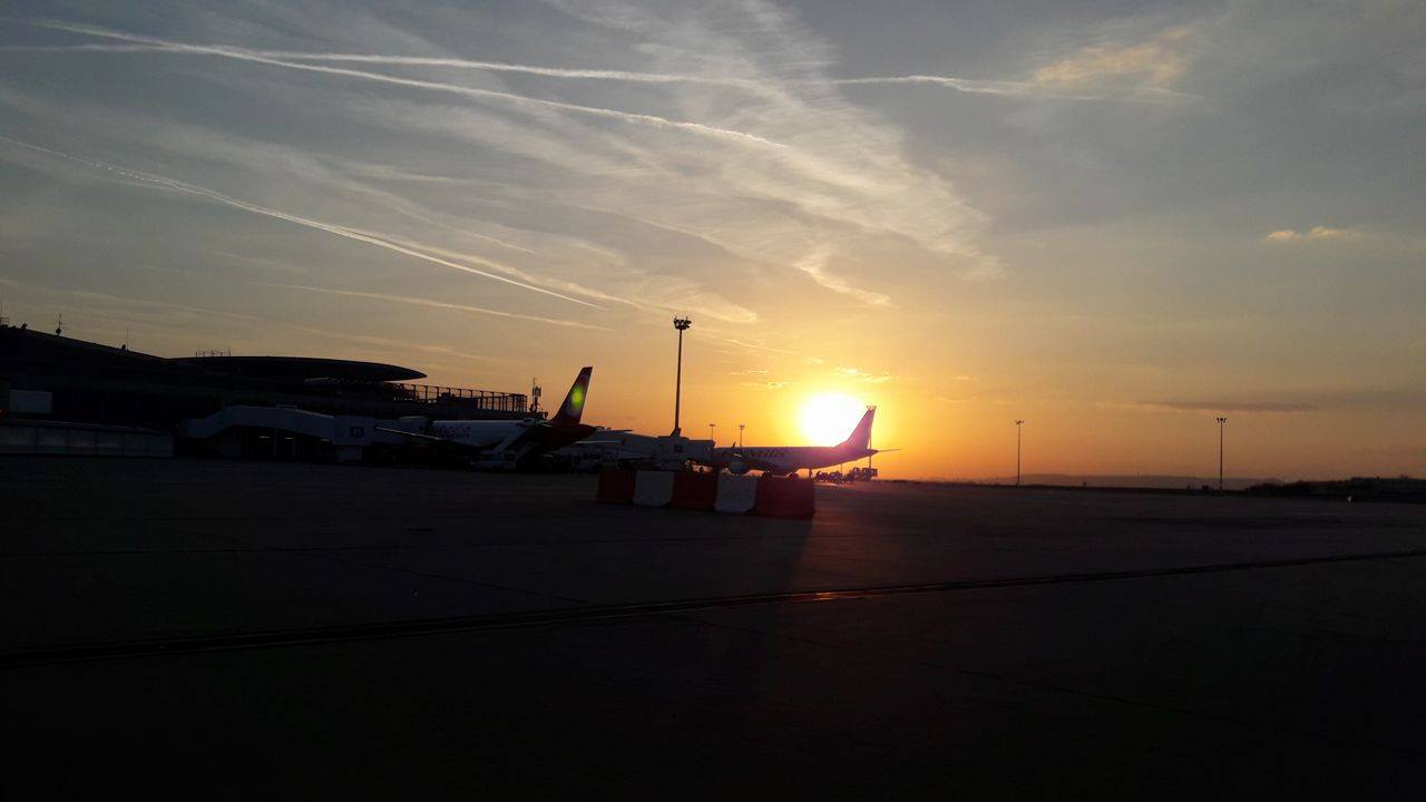 The sunset when I arrived in Budapest