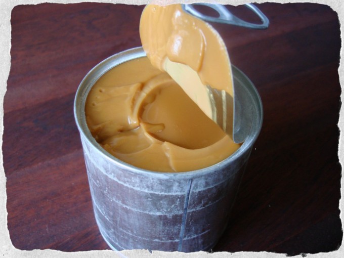 can of condensed milk into caramel