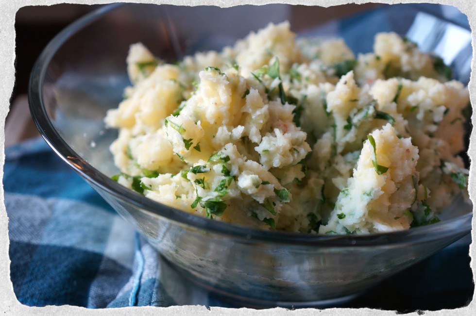 herb adn potato mash homemade