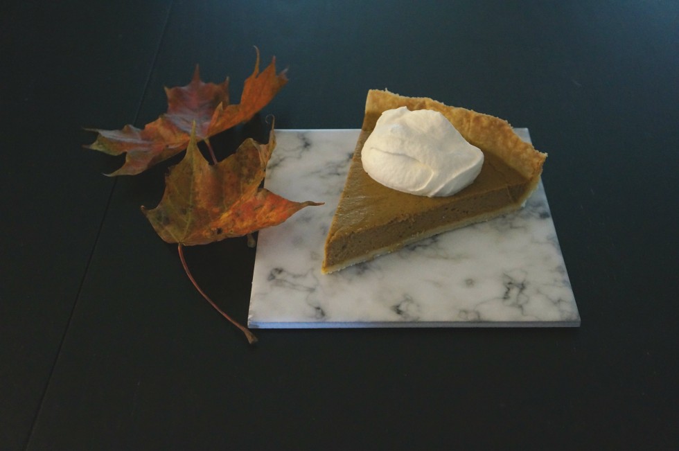 Pumpkin pie with maple whipped cream