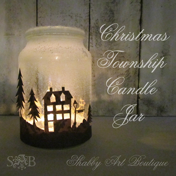 Shabby Art Boutique Christmas Township Candle Jar the scoop thumb