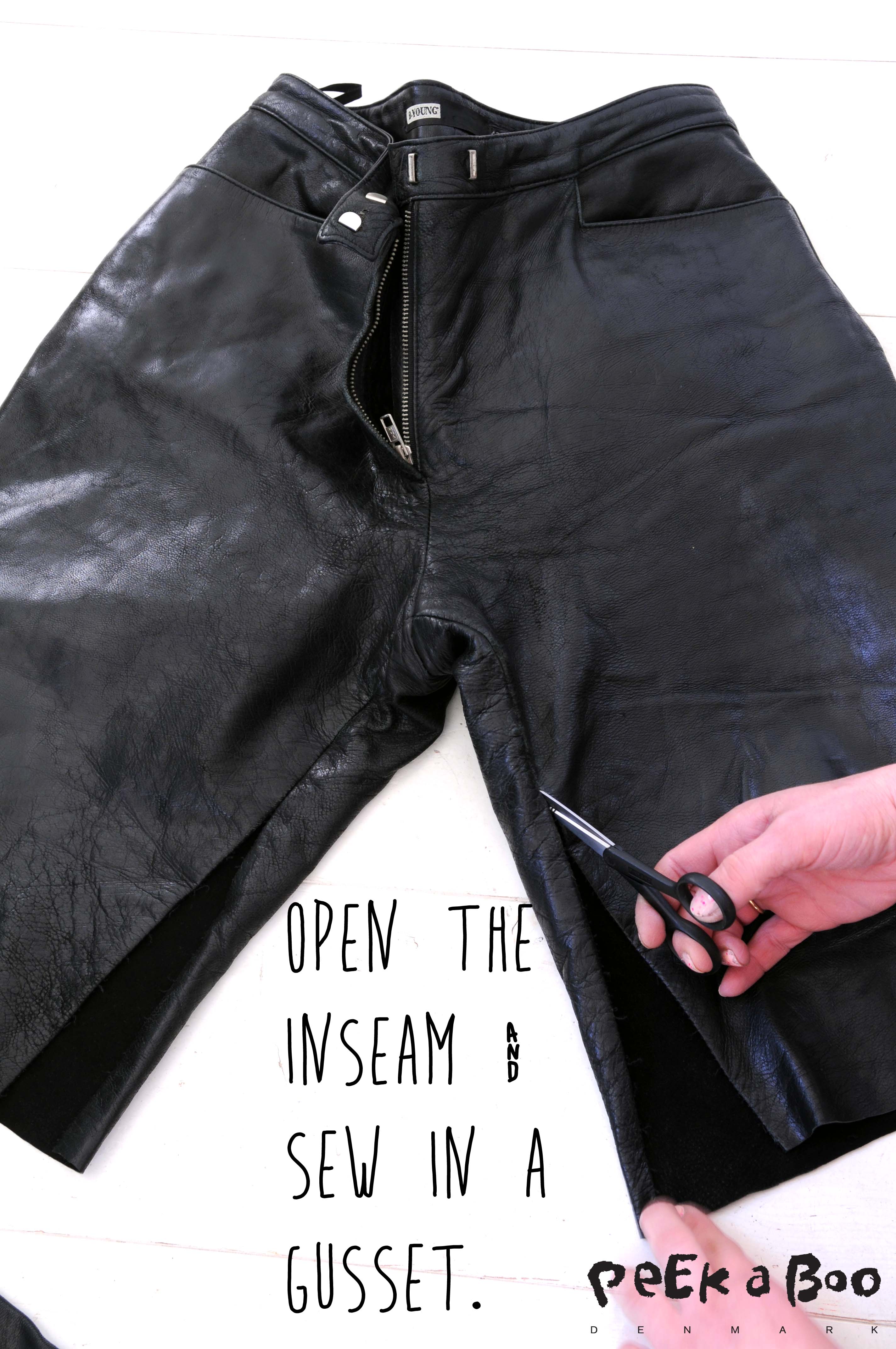 Open the inseam, and make a gusset from the lower leg piece. Sew that in the inseam so you get more straight leg Width. This is just to avoid to many creases by the fold-up.