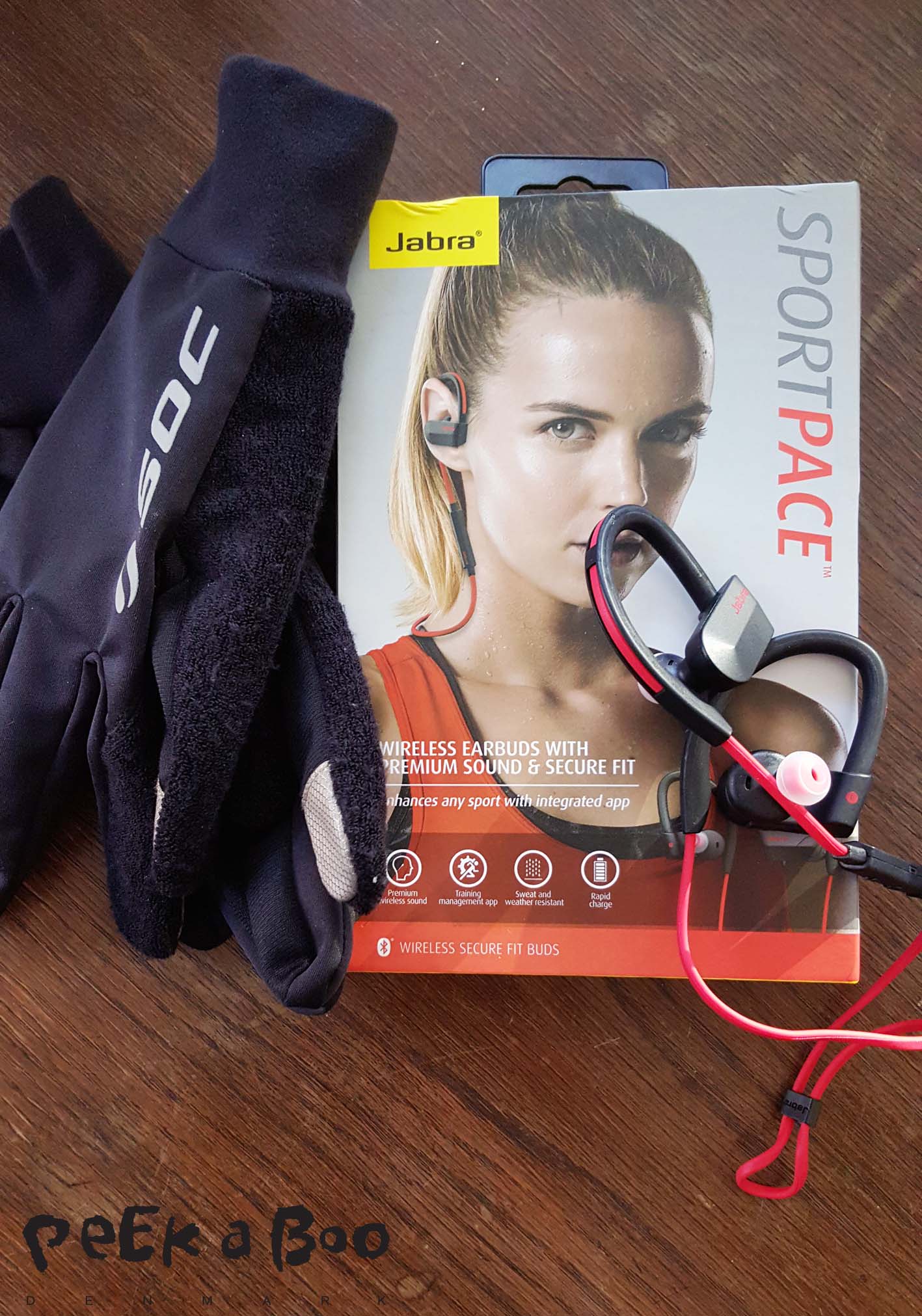 Jabra sport pace Wireless earbuds and soc gloves that can control my Samsung S6 Edge without taking them off.