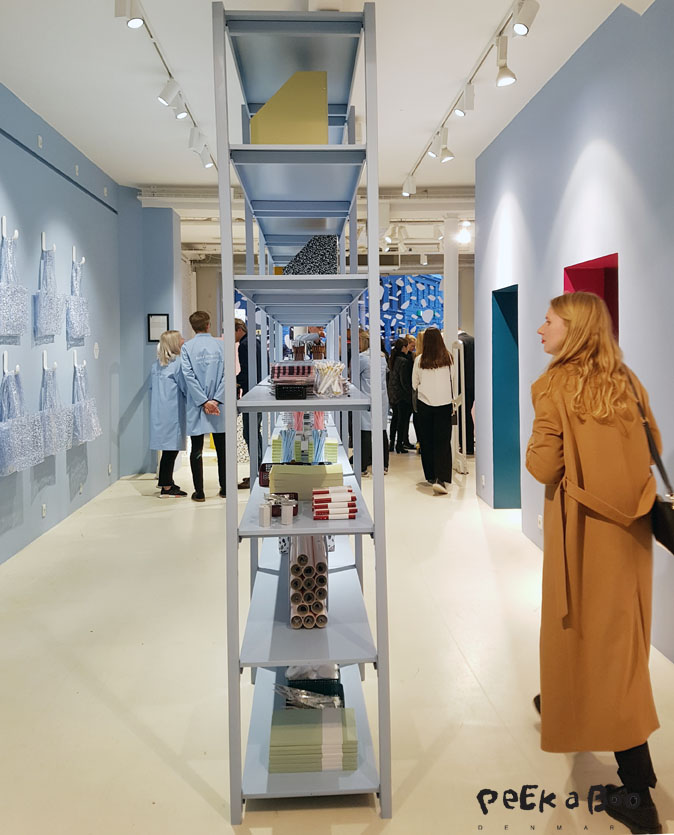 The light blue colour that dominates the Daily Fiction collection. here seen at the opening in Normann Copenhagen Flagship store. 