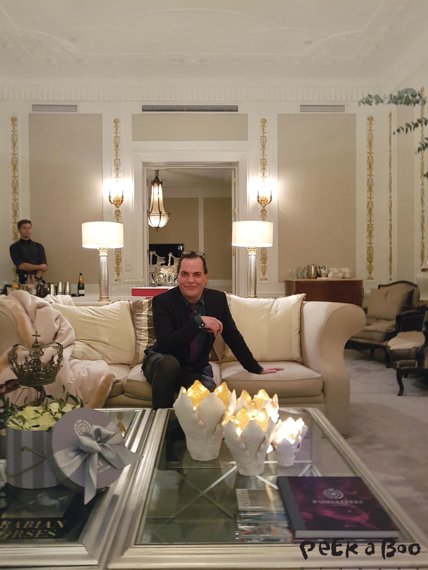 The talented Creative Director Alan Evensen in the Royal Suite of Hotel d'Angleterre.