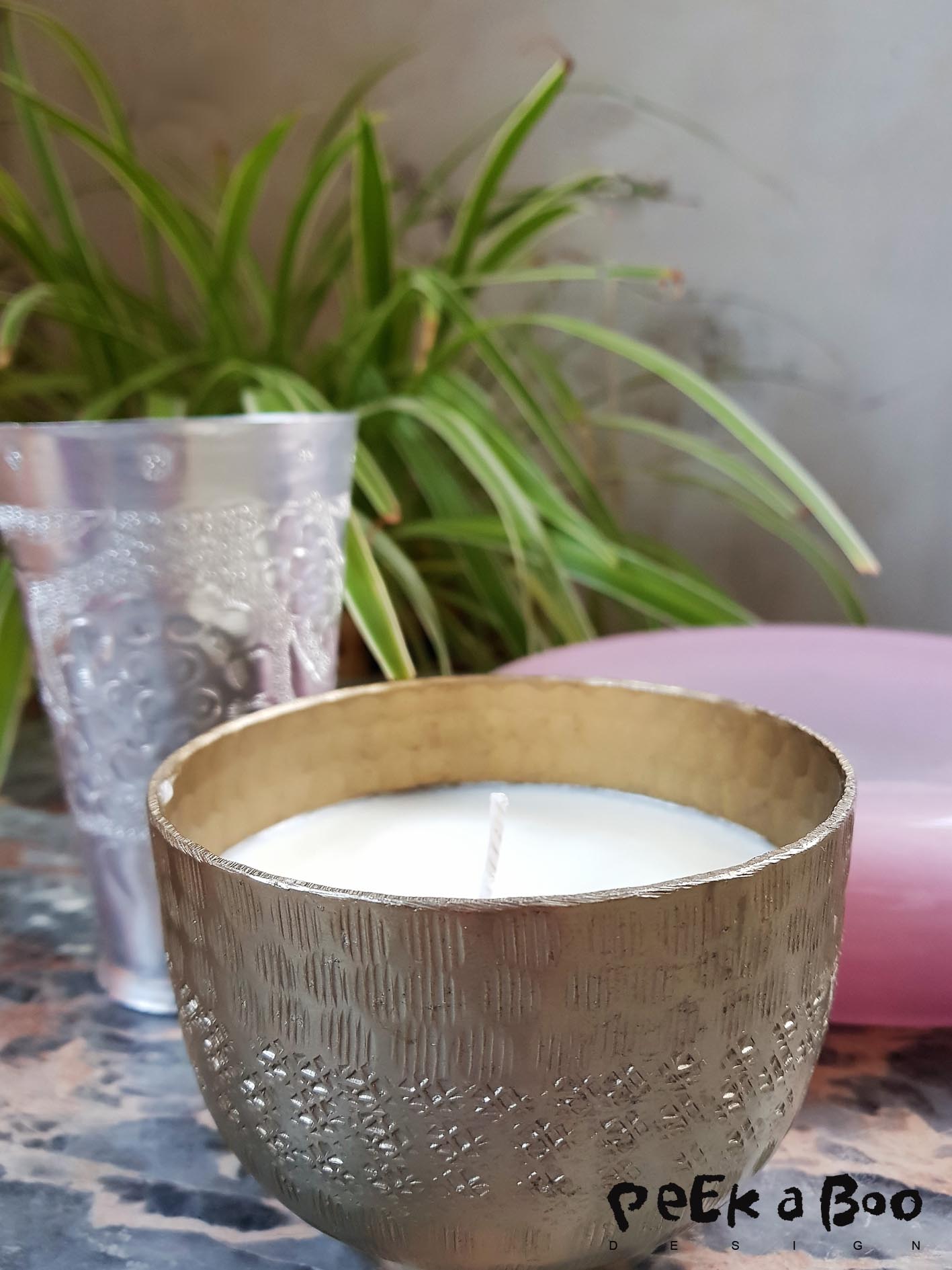 My old Lassi cup and indian bowl, now works as light containers in a very decorative way...I love their new function.