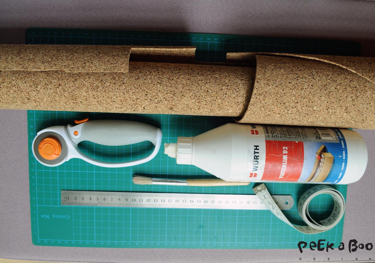 The materials you'll need for this DIY cork project.