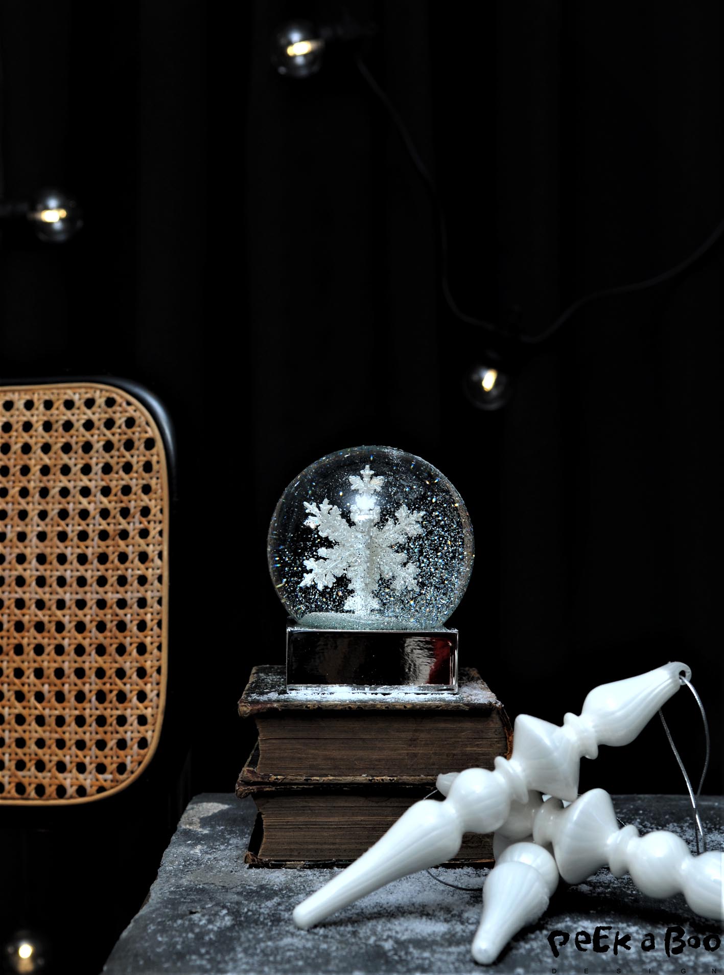 The snowflake snow globe you can win. It is all handmade and the most calming object to have in your home.