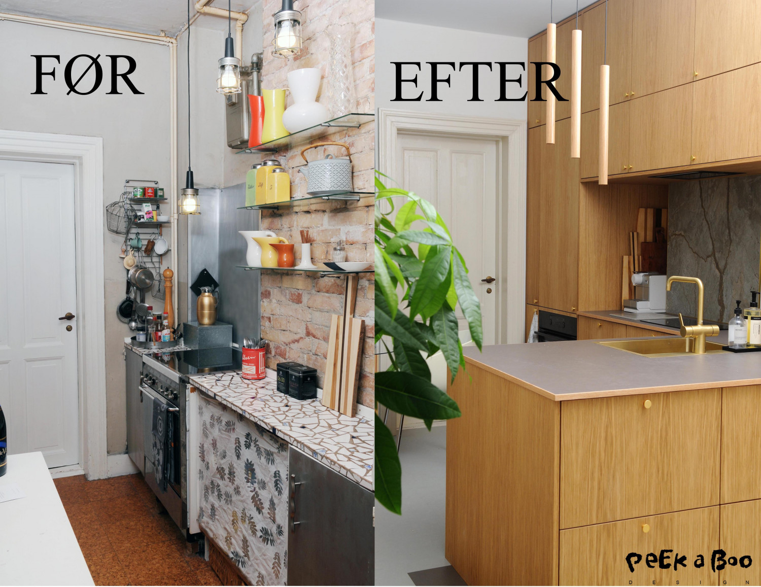 before and after kitchen renovation.