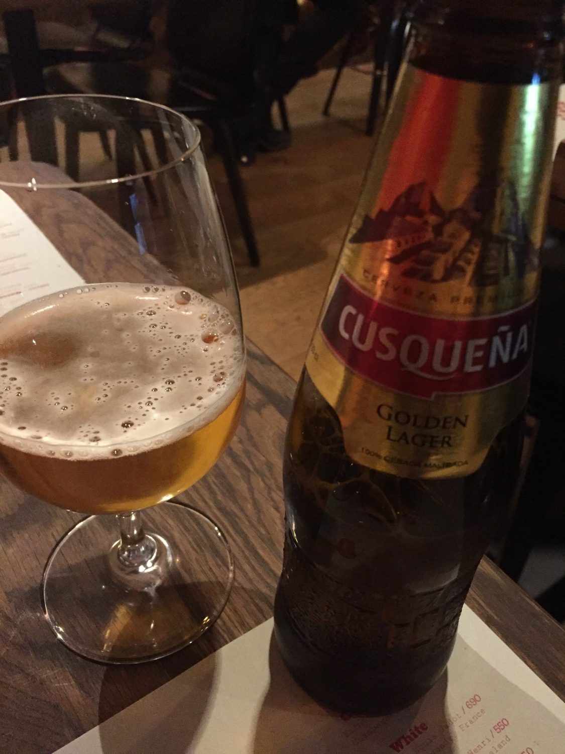 Cusqueña Gold: Golden lager from Perú 65 kr