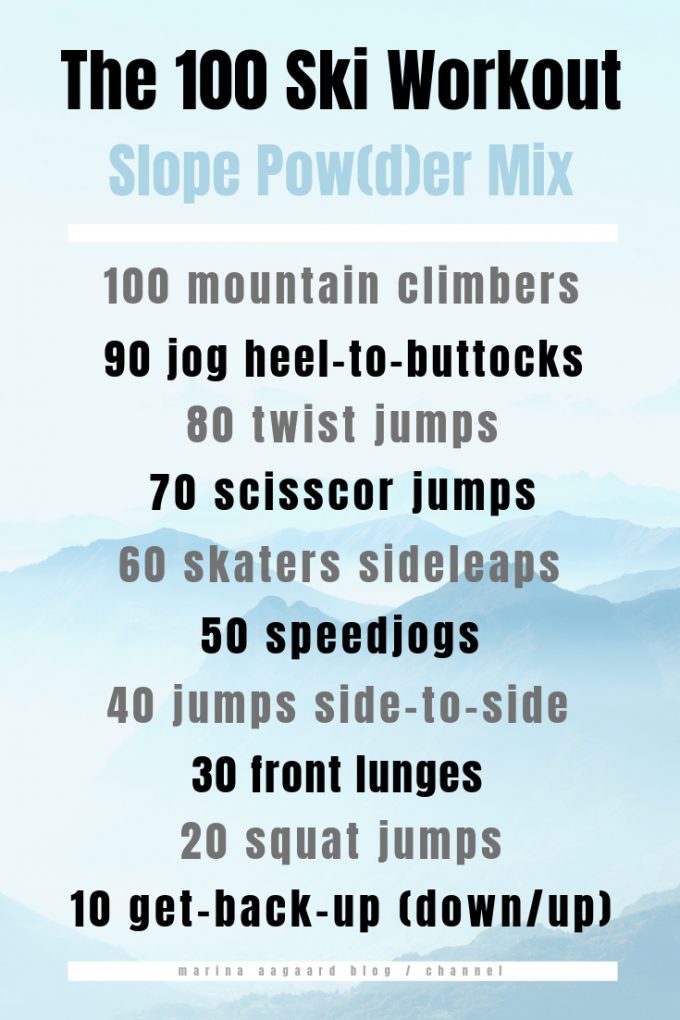 100 Workout Ski Slope Power Marina Aagaard blog fitness