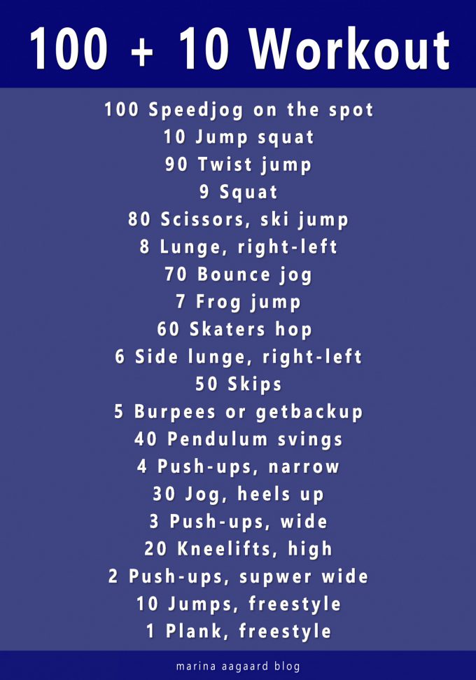 100 plus 10 workout Marina Aagaard blog fitness