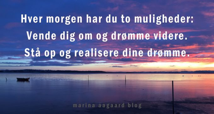 Drømme eller handle Marina Aagaard blog motivation