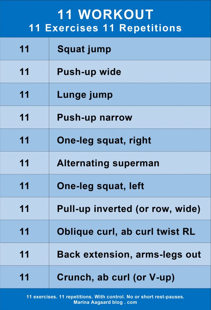 11 Workout Multi muscle bodyweight exercise Marina Aagaard blog