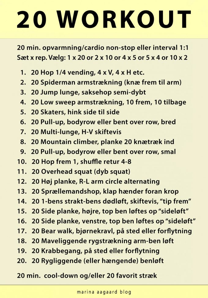 20 Workout træning WOD DK Marina Aagaard blog fitness