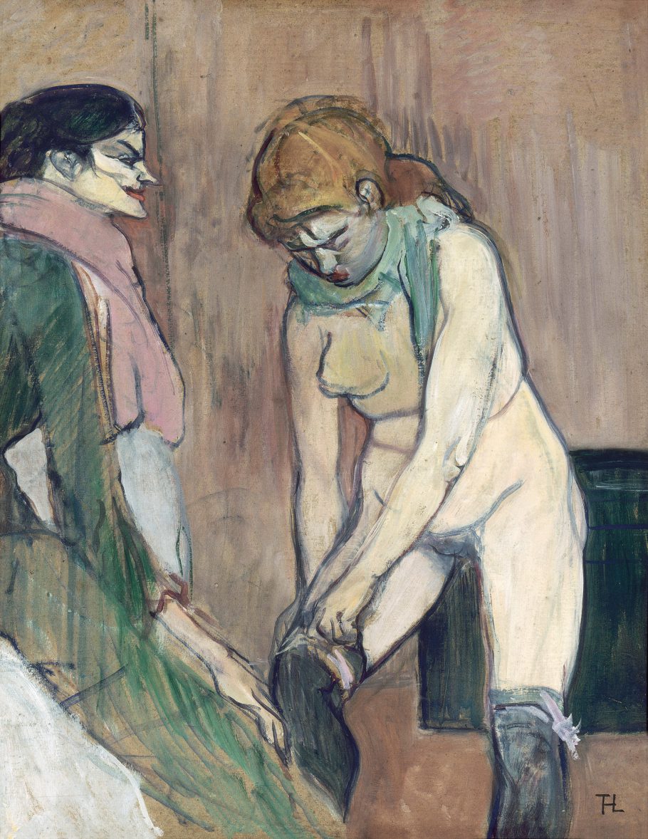 Henri de Toulouse-Lautrec, Woman Pulling up her Stockings, 1893, oil on cardboard, 22 ¾ × 18 in., Paris, Musée d?Orsay