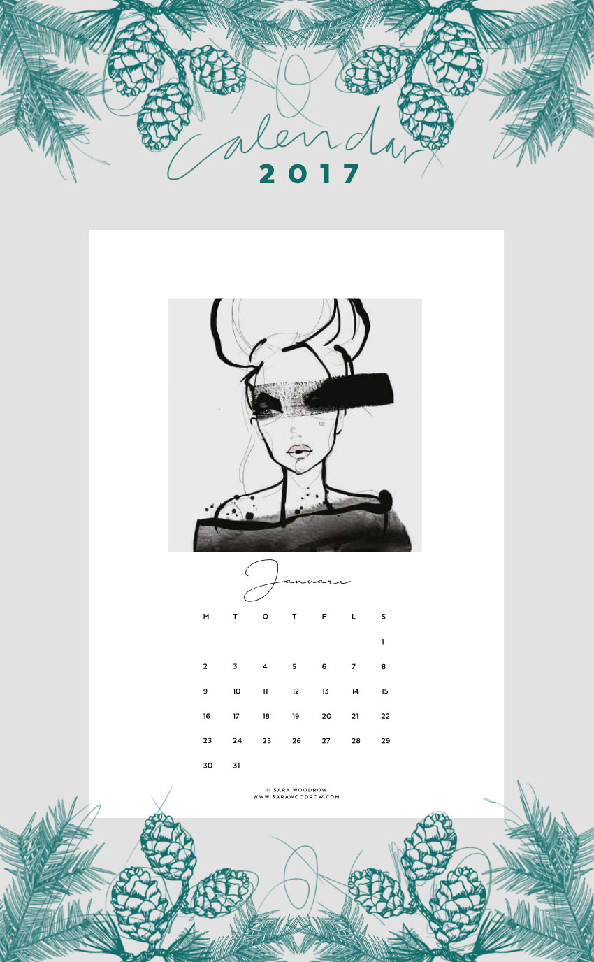 kalender print selv gratis 2017 diy