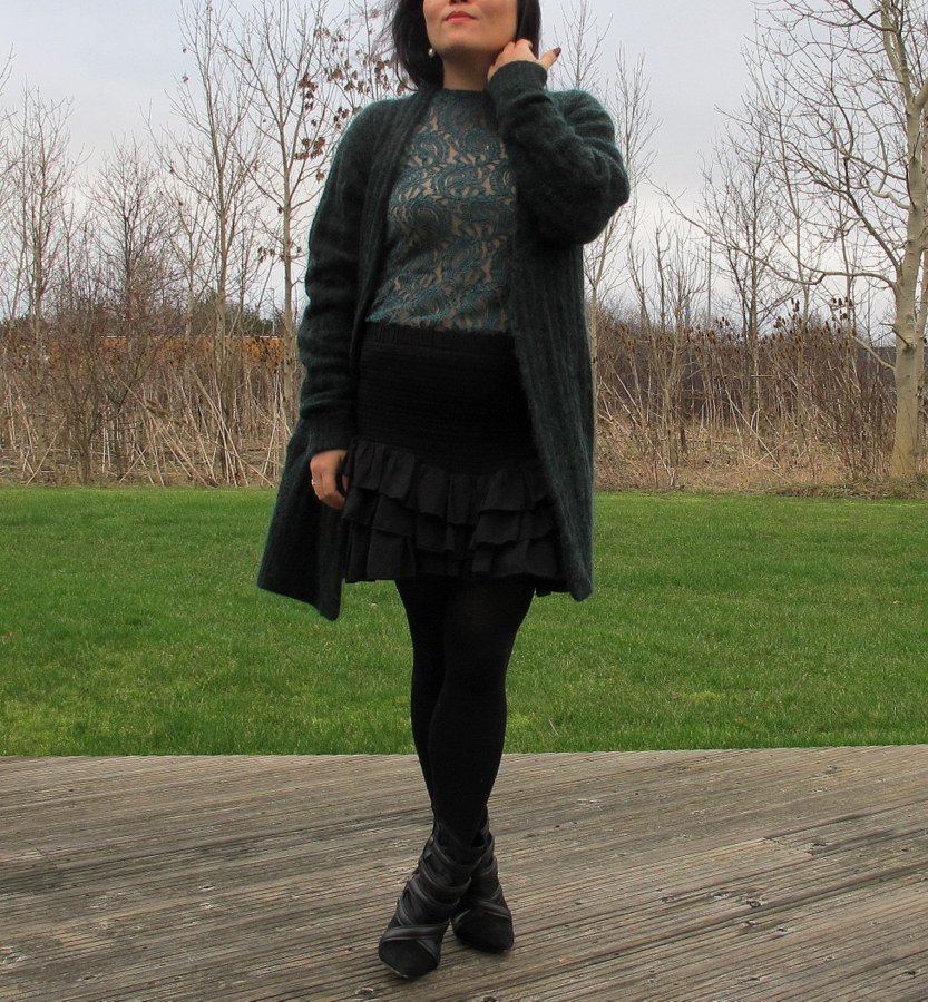 Green lace and mohair day | outfit | The Tiger aka Chau