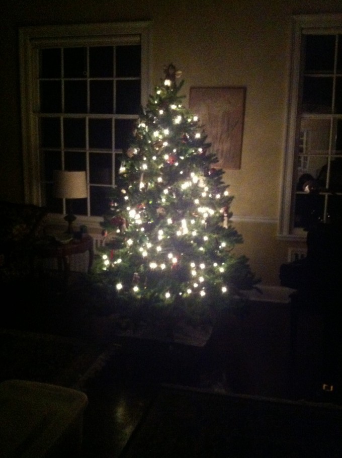 Sidste søndag blev juletræet også pyntet - jubii :)! 
