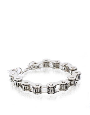 Silver bike chain bracelet from Asos