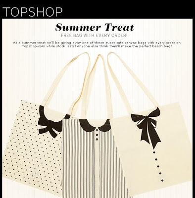 Free bag from Topshop