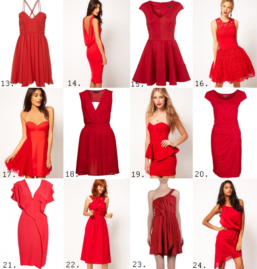 24 røde kjoler