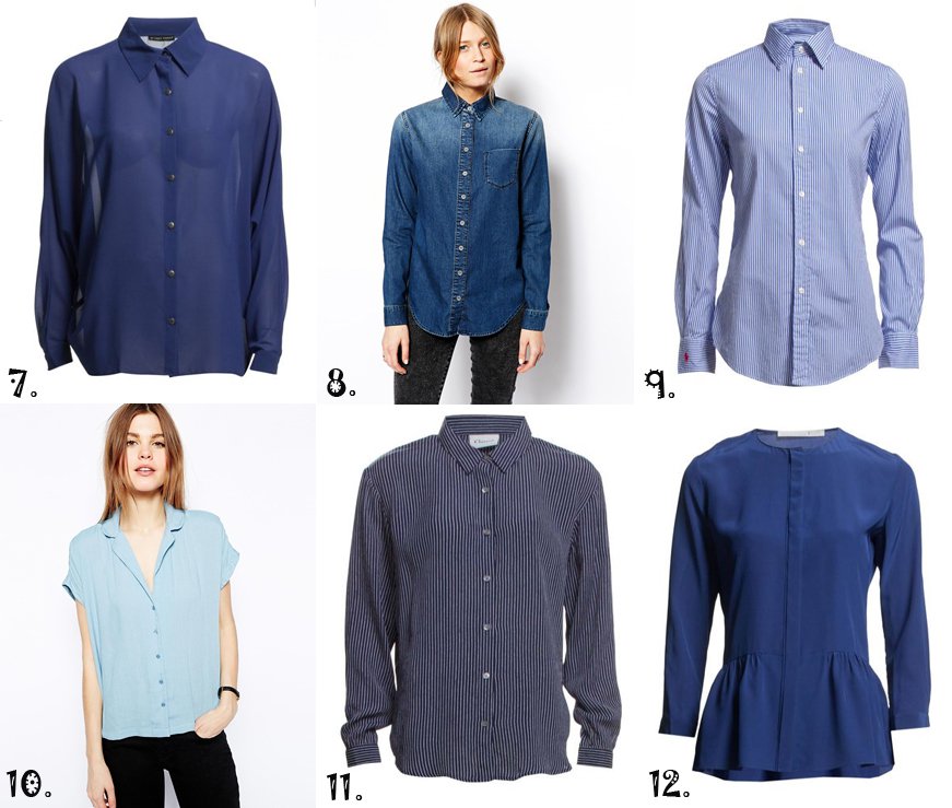 12 blå skjorter