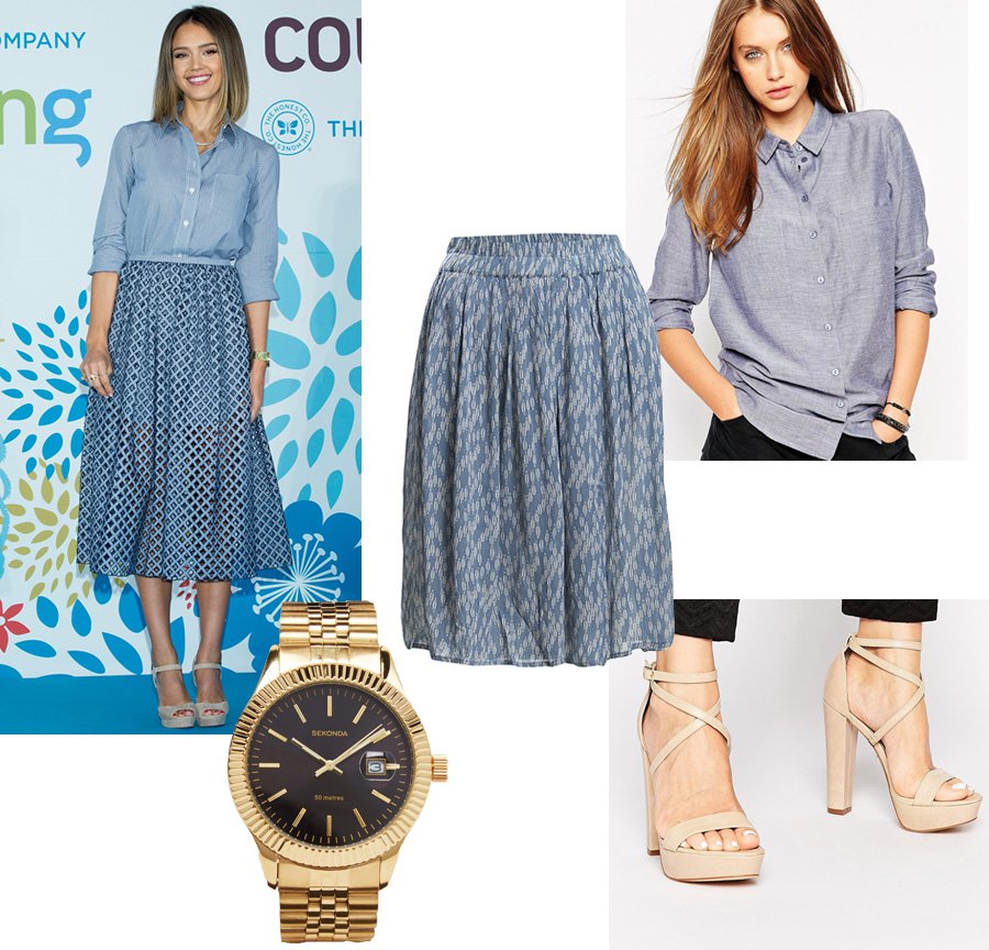 Get the outfit: Blue Jessica Alba