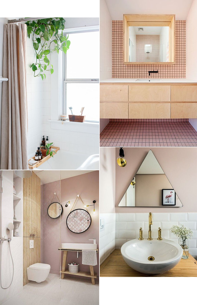 Pink bathroom - lyserødt badeværelse gæstetoilet