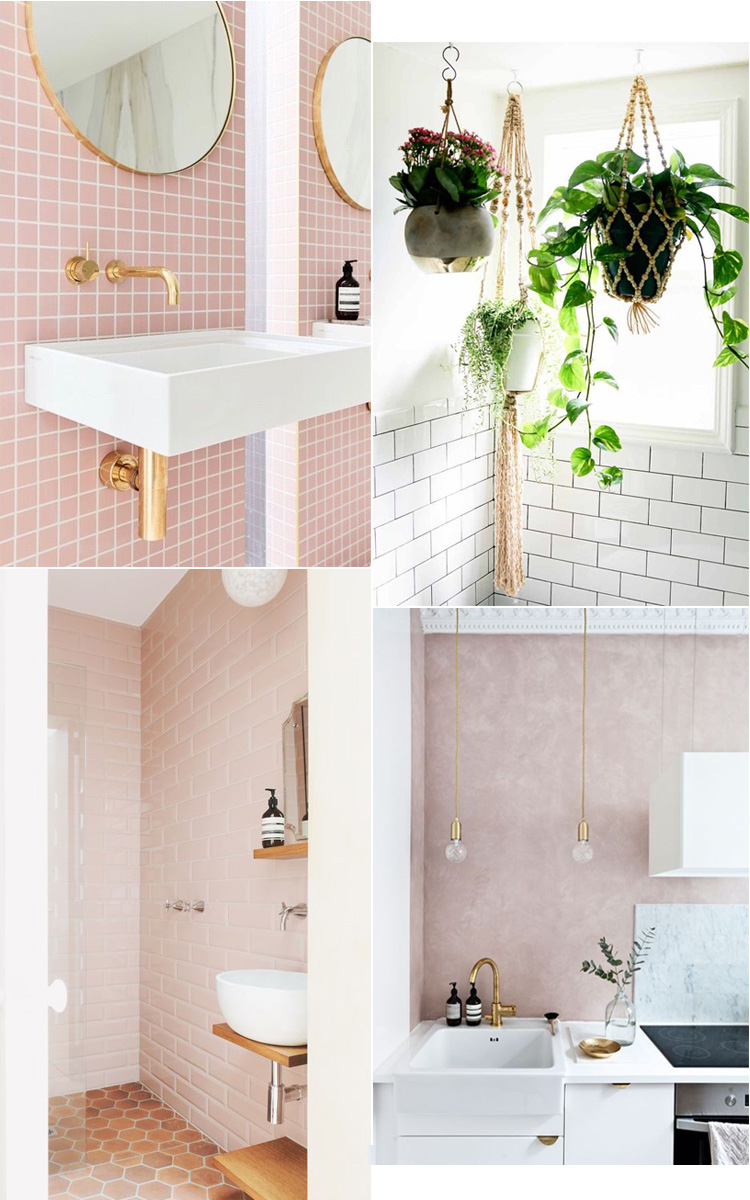 Pink bathroom - lyserødt badeværelse gæstetoilet