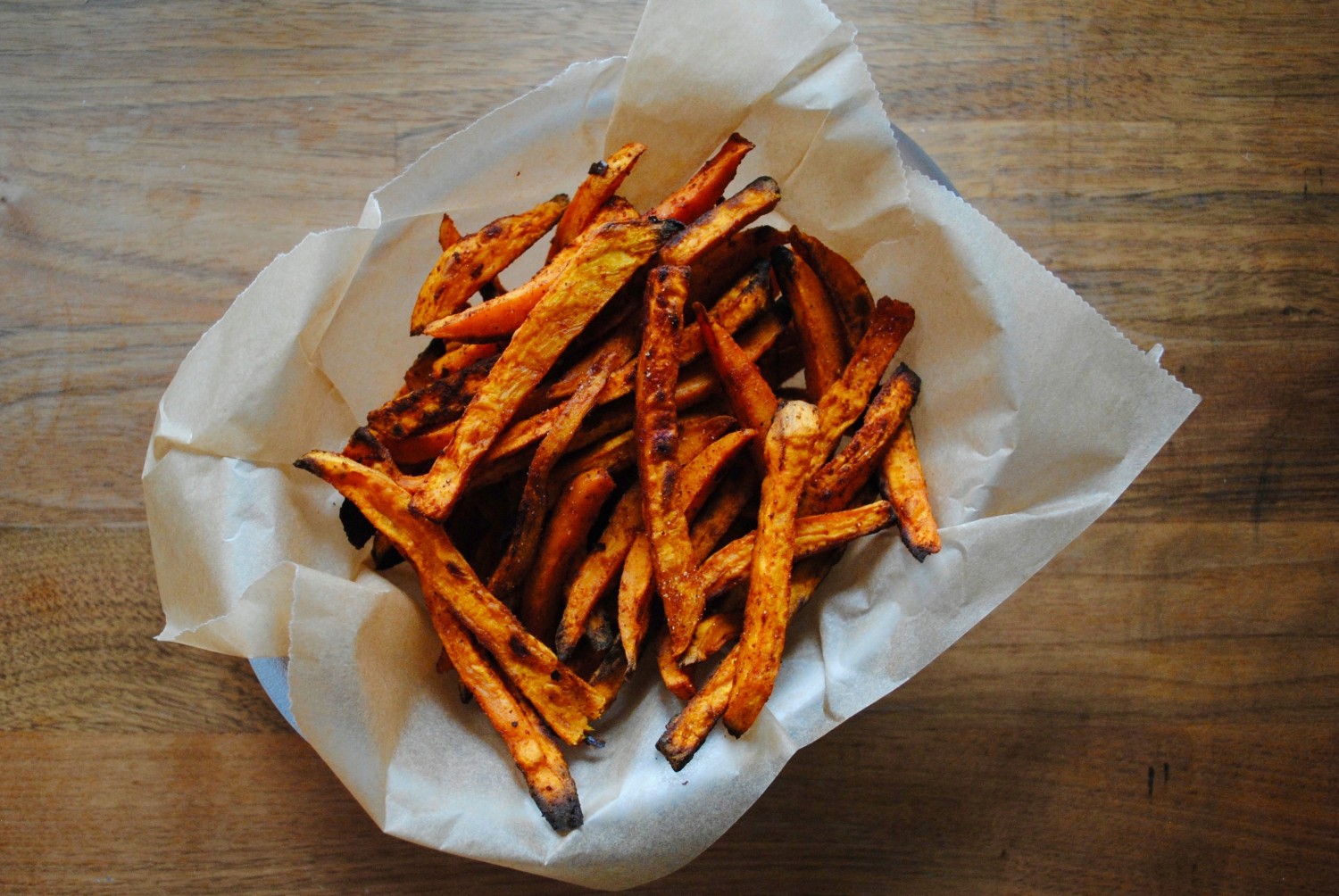 Spicy (baked) sweet potato fries - updated version