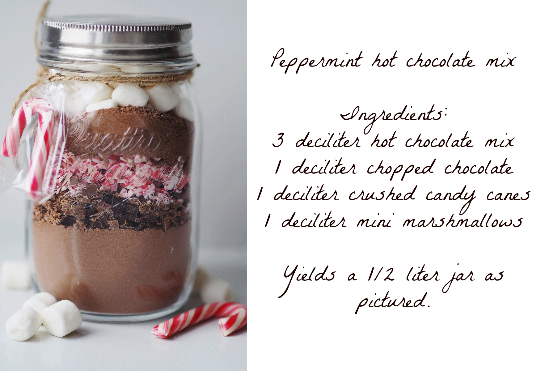 Peppermint hot chocolate mix - perfect for gifting!