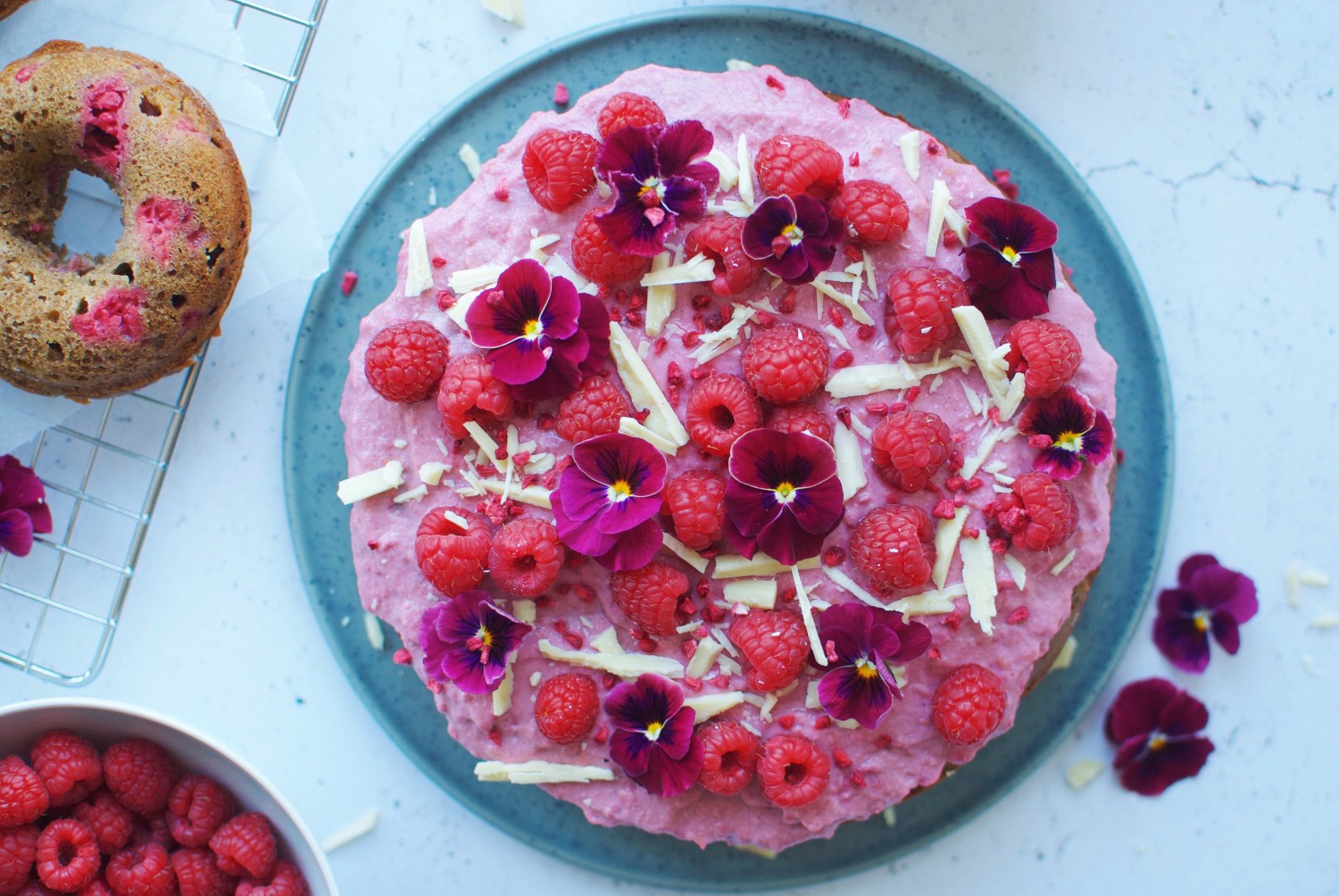 Raspberry &amp; white chocolate cake + donuts // Giveaway winner announced