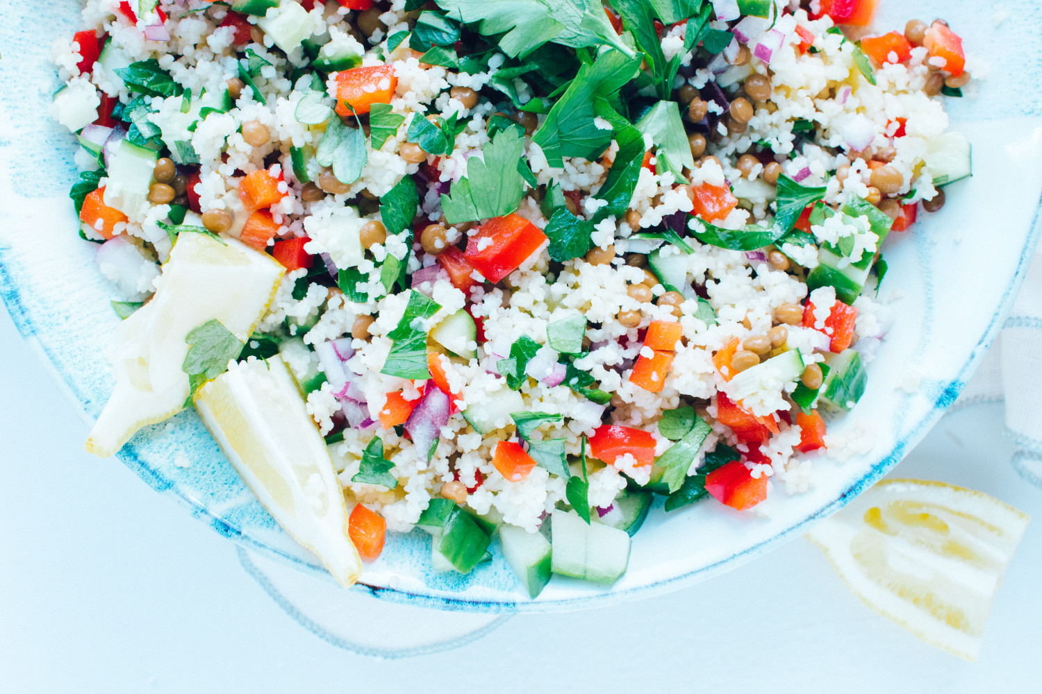 My go-to easy couscous lentil salad - perfect for meal prepping
