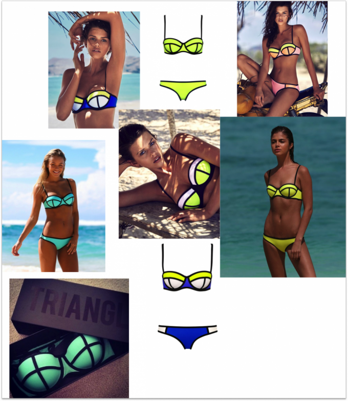 Triangl swimwears I found on their official website. As you can see, I'm very into the neon (green) pieces.