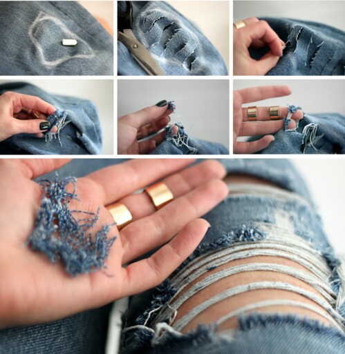 Ripped vintage jeans DIY projekter | WonderfulWardrobe