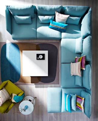 Billede af Ikeas Söderhamn sofa - og jeg har tyv-stjålet det fra et opslag på Pinterest, så det er altså ikke vores stue! 